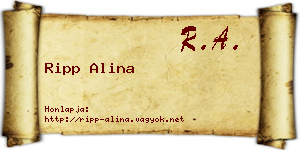 Ripp Alina névjegykártya